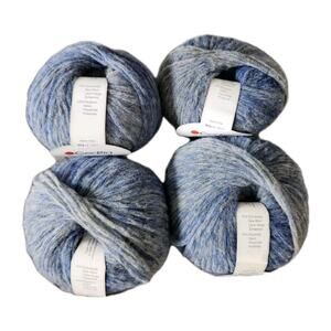 Gedifra Ombretta Yarn Lot 4 Skeins Blue Wool Blend Brushed Italy